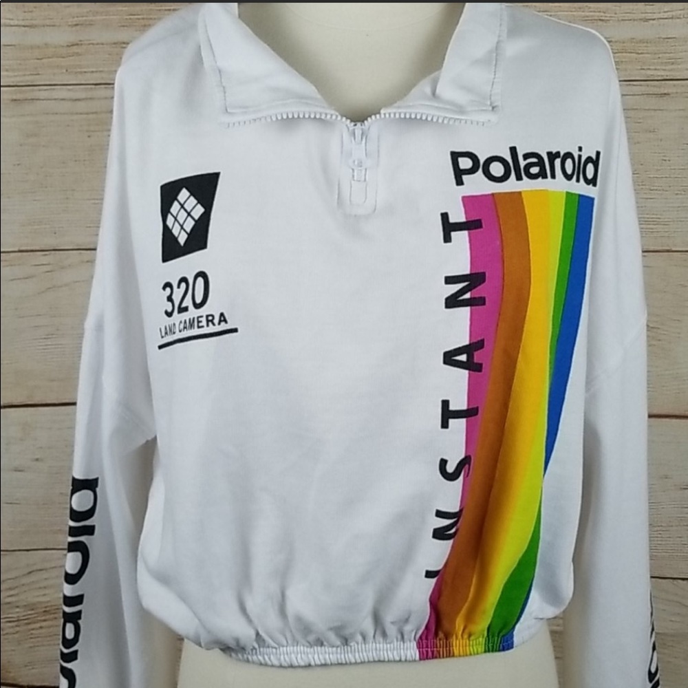 POLAROID Cropped Sweatshirt Top